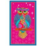 Pink Owl Microfiber Beach Towel