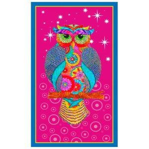 Pink Owl Microfiber Beach Towel