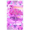 Flamingo Flowers Microfiber Beach Towel