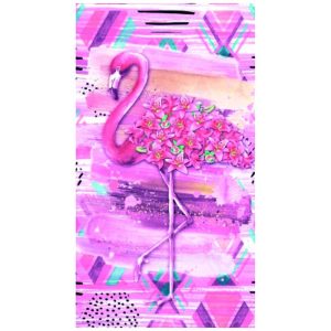 Flamingo Flowers Microfiber Beach Towel