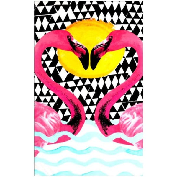 Flamingo Love Microfiber Beach Towel