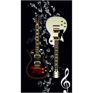 Guitars Microfiber Beach Towel