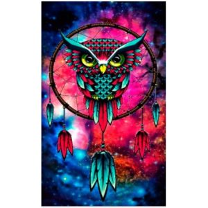 Dreamcatcher Owl Microfiber Beach Towel