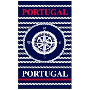 Playa Toalla Microfibra Portugal Rosa de los Vientos y Cuerdas