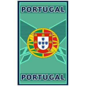 Portugal Microfiber Beach Towel Cyan Shield
