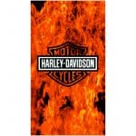 Harley Davidson Flames Microfiber Beach Towel