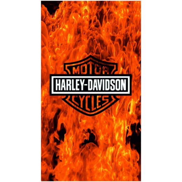 Harley Davidson Flames Microfiber Beach Towel