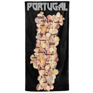 Microfiber Beach Towel Map Portugal Conchas