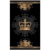 Gold Crown Black Cotton Beach Towel