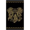 Gold Elephant Black Cotton Beach Towel