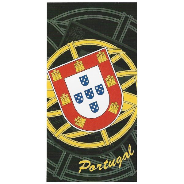 Black Microfiber Beach Towel Portugal Shield 180x100 cm