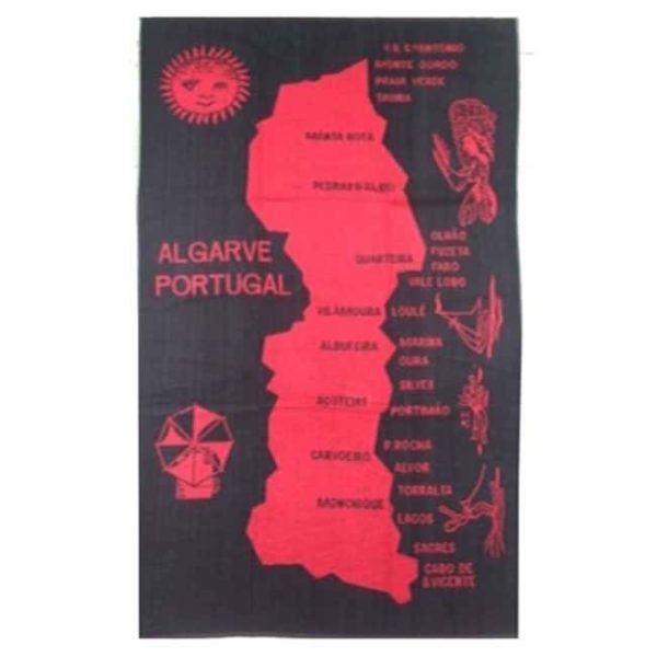 Algarve Map Cotton Beach Towel - Pink