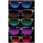Black Microfiber Beach Towel Sunglasses