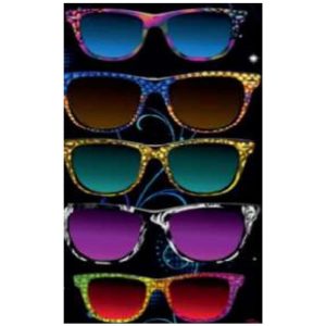Black Microfiber Beach Towel Sunglasses
