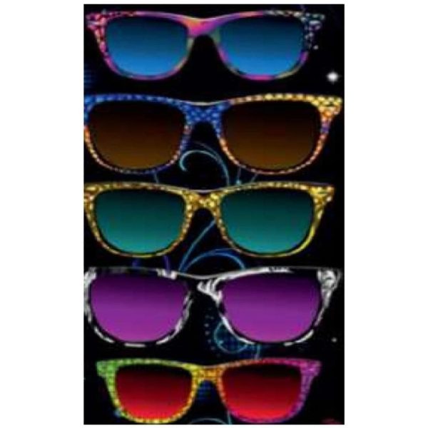 Black Microfiber Beach Towel Sunglasses