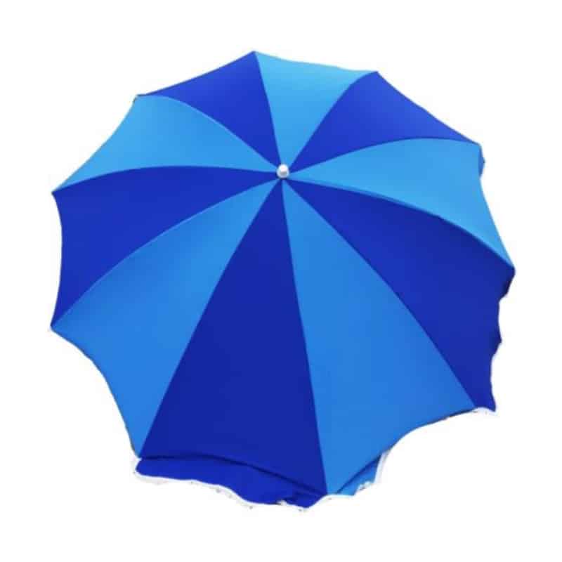 Resistant Fringed Cotton National Parasol with Dark Blue and Light Blue Half Moon