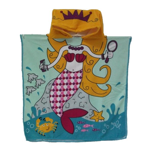 Mermaid Polyester Children's Beach Poncho