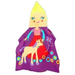 Children's Beach Poncho Polyester Girl with Unicorn