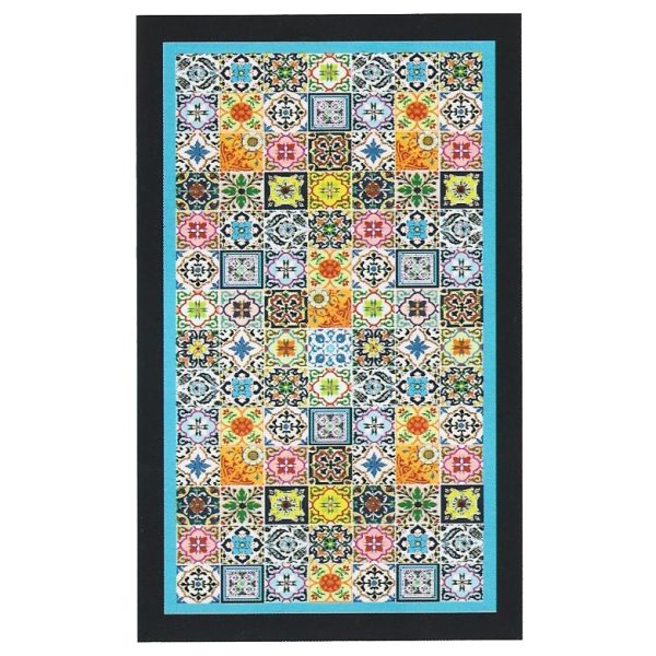 Blue Border Tiles Microfiber Beach Towel