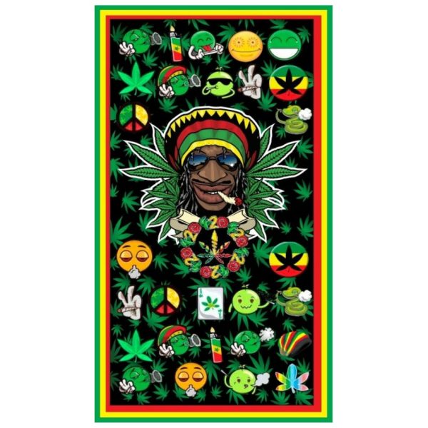 Bob Marley Emojis Microfiber Beach Towel