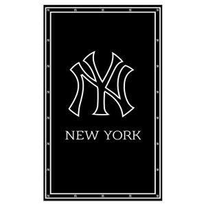 New York Black Microfiber Beach Towel