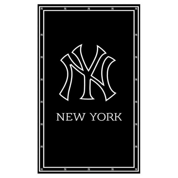 New York Black Microfiber Beach Towel