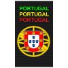 Black Microfiber Beach Towel Portugal Shield Triple