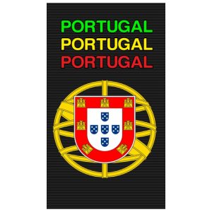 Black Microfiber Beach Towel Portugal Shield Triple
