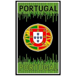 Escudo Portugal Microfiber Beach Towel Black and Green