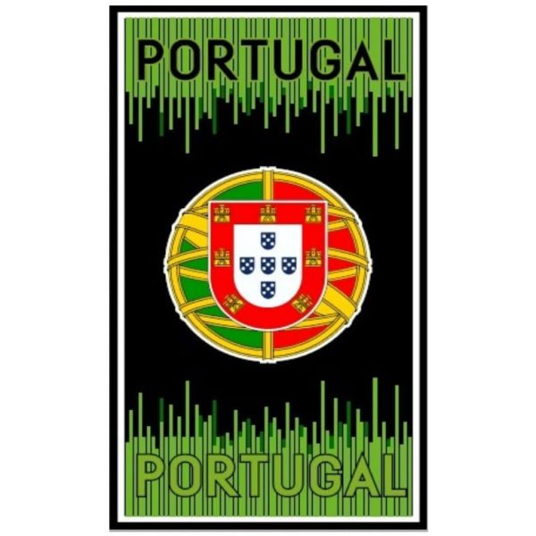 Escudo Portugal Microfiber Beach Towel Black and Green