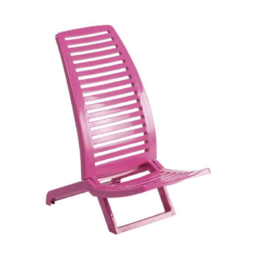 High Back Plastic Beach Chair Pink