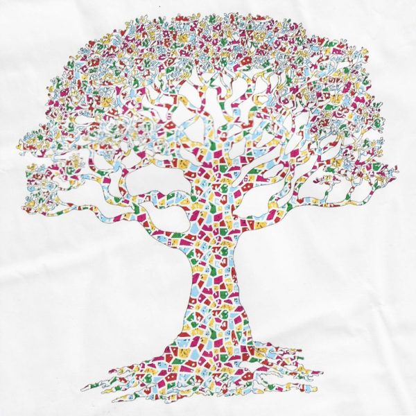 Large Indian Tree Towel Multicolored 240 x 210 cm