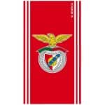 Sport Lisboa e Benfica Red Licensed Microfiber Beach Towel with Stripes