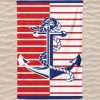 Anchor Microfiber Beach Towel, and Strings, Stripes, Red and White
