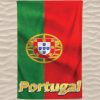 Portugal Flag Microfiber Beach Towel 3D Yellow Letters