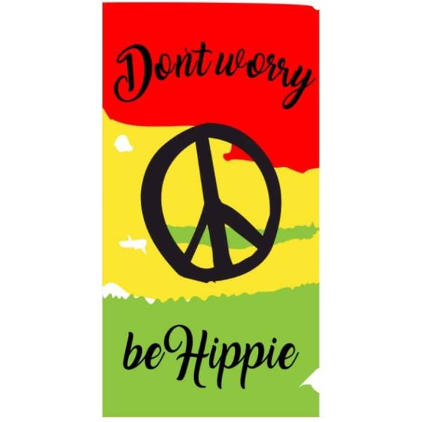 Don't Worry, Be Hippie Microfiber Beach Towel