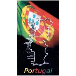 Portugal Map Flag Microfiber Beach Towel Black
