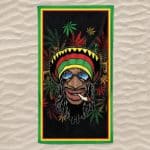 Rastafari Cannabis Microfiber Beach Towel