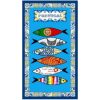 Microfiber Beach Towel Sardines and Traditional Tiles