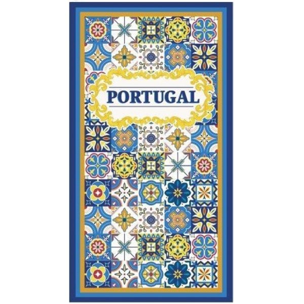 Microfiber Beach Towel Azulejos Portugal Blue