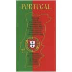 Microfiber Beach Towel Anthem Portugal Flag Map