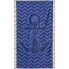 Plain Microfiber Anchor Beach Towel in Embossed Waves Azulão