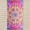 Mandala Colorful Lotus Microfiber Beach Towel