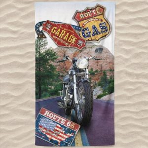 Route 66 Microfiber Beach Towel Traffic Signs