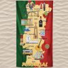 Microfiber Beach Towel Portugal Flag Map Regions
