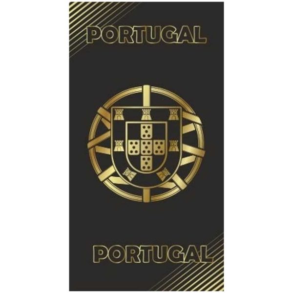 Black Microfiber Beach Towel Portugal Golden Shield