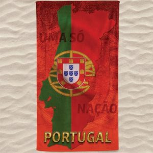 Microfiber Beach Towel Map of Portugal One Nation