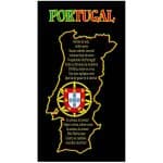 Portugal Microfiber Beach Towel Black Mapa Hino