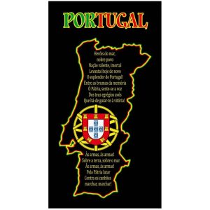 Portugal Microfiber Beach Towel Black Mapa Hino
