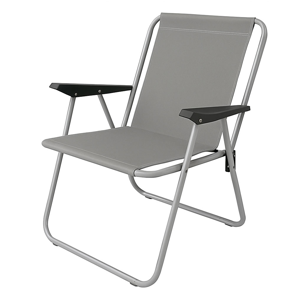 Cadeira de Nylon com Molas e Apoio de Braços Cinzenta